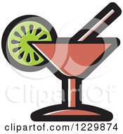 Clipart Of A Brown Cocktail Icon Royalty Free Vector Illustration by Lal Perera