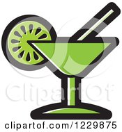 Clipart Of A Green Cocktail Icon Royalty Free Vector Illustration
