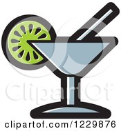 Clipart Of A Gray Cocktail Icon Royalty Free Vector Illustration by Lal Perera