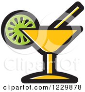 Clipart Of A Yellow Cocktail Icon Royalty Free Vector Illustration by Lal Perera