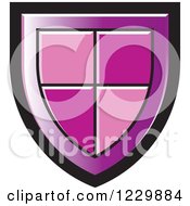 Clipart Of A Purple Shield Icon Royalty Free Vector Illustration