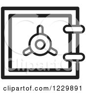 Clipart Of A Black And White Safe Vault Icon Royalty Free Vector Illustration