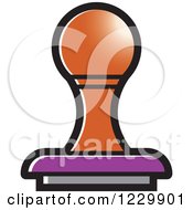 Clipart Of A Brown And Purple Rubber Stamp Icon Royalty Free Vector Illustration by Lal Perera