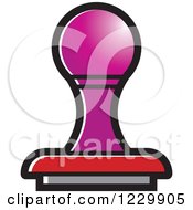 Clipart Of A Purple And Red Rubber Stamp Icon Royalty Free Vector Illustration