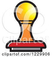 Clipart Of A Red And Orange Rubber Stamp Icon Royalty Free Vector Illustration