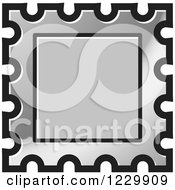 Silver Postage Stamp Or Frame Icon