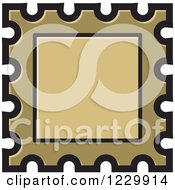Gold Postage Stamp Or Frame Icon