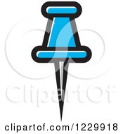 Clipart Of A Blue Push Pin Icon Royalty Free Vector Illustration by Lal Perera