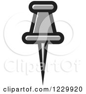 Clipart Of A Gray Push Pin Icon Royalty Free Vector Illustration by Lal Perera
