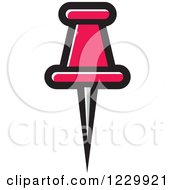 Clipart Of A Pink Push Pin Icon Royalty Free Vector Illustration