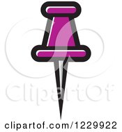 Clipart Of A Purple Push Pin Icon Royalty Free Vector Illustration
