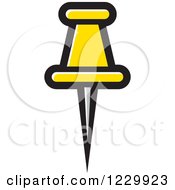 Clipart Of A Yellow Push Pin Icon Royalty Free Vector Illustration