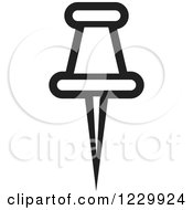 Clipart Of A Black And White Push Pin Icon Royalty Free Vector Illustration by Lal Perera