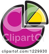 Clipart Of A Pink Green And Yellow Pie Chart Icon Royalty Free Vector Illustration by Lal Perera