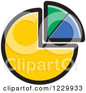 Poster, Art Print Of Yellow Green And Blue Pie Chart Icon