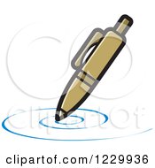 Clipart Of A Tan Writing Pen Icon Royalty Free Vector Illustration
