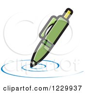Clipart Of A Green Writing Pen Icon Royalty Free Vector Illustration