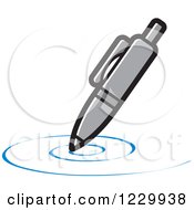 Clipart Of A Gray Writing Pen Icon Royalty Free Vector Illustration