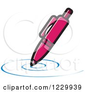 Clipart Of A Pink Writing Pen Icon Royalty Free Vector Illustration