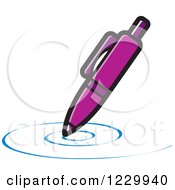 Clipart Of A Purple Writing Pen Icon Royalty Free Vector Illustration