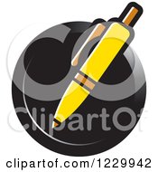 Clipart Of A Yellow Writing Pen Icon Royalty Free Vector Illustration