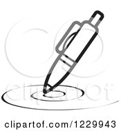 Clipart Of A Black And White Writing Pen Icon Royalty Free Vector Illustration