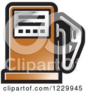 Clipart Of A Brown Gas Pump Icon Royalty Free Vector Illustration