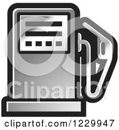 Clipart Of A Silver Gas Pump Icon Royalty Free Vector Illustration by Lal Perera