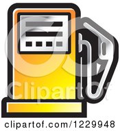 Clipart Of A Gradient Orange Gas Pump Icon Royalty Free Vector Illustration by Lal Perera