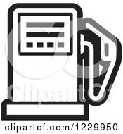Clipart Of A Black And White Gas Pump Icon Royalty Free Vector Illustration by Lal Perera