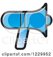 Clipart Of A Blue Megaphone Icon Royalty Free Vector Illustration by Lal Perera