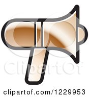 Clipart Of A Bronze Megaphone Icon Royalty Free Vector Illustration by Lal Perera