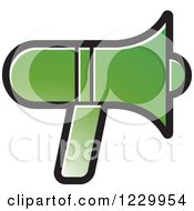 Clipart Of A Green Megaphone Icon Royalty Free Vector Illustration by Lal Perera