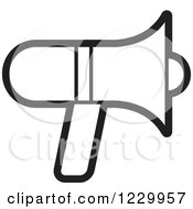Clipart Of A Black And White Megaphone Icon Royalty Free Vector Illustration by Lal Perera