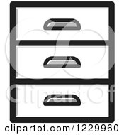 Poster, Art Print Of Grayscale Set Of Drawers Icon