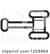 Clipart Of A Black And White Gavel Or Hammer Icon Royalty Free Vector Illustration
