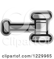 Clipart Of A Silver Gavel Or Hammer Icon Royalty Free Vector Illustration