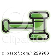Clipart Of A Green Gavel Or Hammer Icon Royalty Free Vector Illustration