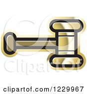 Clipart Of A Gold Gavel Or Hammer Icon Royalty Free Vector Illustration