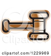 Clipart Of A Bronze Gavel Or Hammer Icon Royalty Free Vector Illustration by Lal Perera