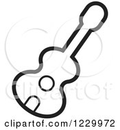 Clipart Of A Black And White Guitar Icon Royalty Free Vector Illustration by Lal Perera