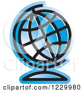 Blue Desk Globe Icon
