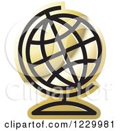 Golden Desk Globe Icon
