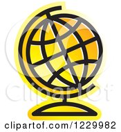 Poster, Art Print Of Yellow Desk Globe Icon