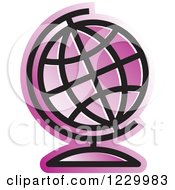 Purple Desk Globe Icon