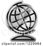 Clipart Of A Silver Desk Globe Icon Royalty Free Vector Illustration by Lal Perera