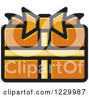 Clipart Of An Orange Gift Present Icon Royalty Free Vector Illustration by Lal Perera