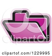 Clipart Of A Purple File Folder Icon Royalty Free Vector Illustration