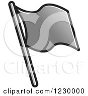 Clipart Of A Gray Waving Flag Icon Royalty Free Vector Illustration