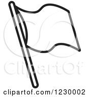 Clipart Of A Black And White Waving Flag Icon Royalty Free Vector Illustration